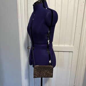 JCrew Brown Sparkley Crossbody Clutch